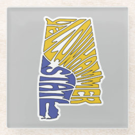 Alabama Nickname Word Art Glasuntersetzer