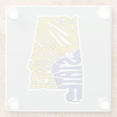 Alabama Nickname Word Art Glasuntersetzer (Rückseite)