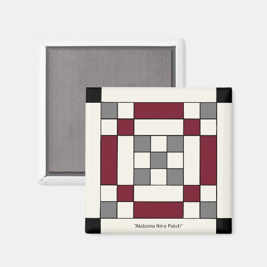 Alabama Nine Patch Magnet (Vorderseite/Rückseite)