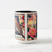 Alabama Northern Flicker Bird & Camellia Blume Zweifarbige Tasse (Mittel)