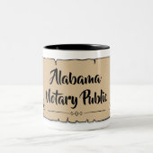 Alabama Notary Public Scroll Feather Quill Zweifarbige Tasse (Mittel)