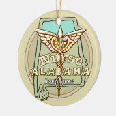 Alabama Nurse Caduceus Keramik Ornament (Links)