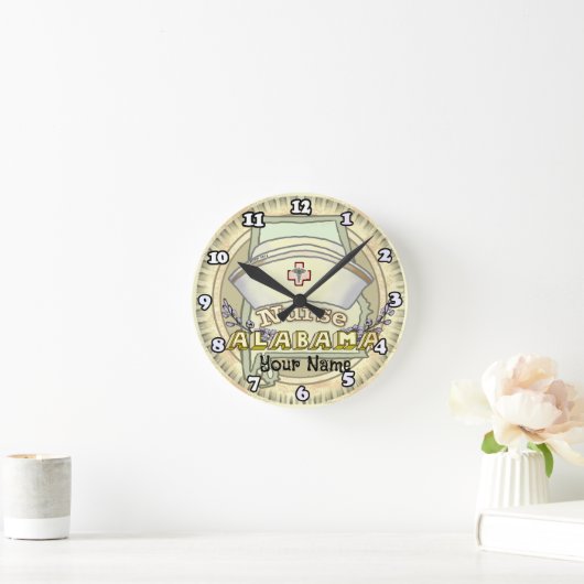 Alabama Nurse Runde Wanduhr (Zuhause)