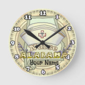 Alabama Nurse Runde Wanduhr (Vorderseite)