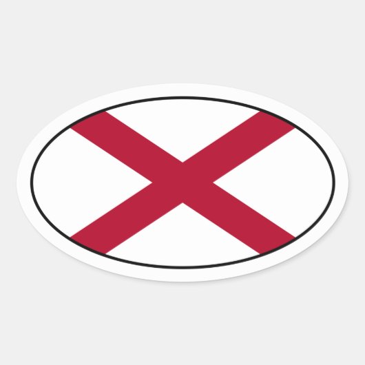 Alabama Oval Flag Sticker (Vorderseite)