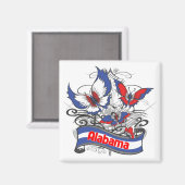 Alabama Patriotismus Butterfly Magnet (Vorderseite/Rückseite)