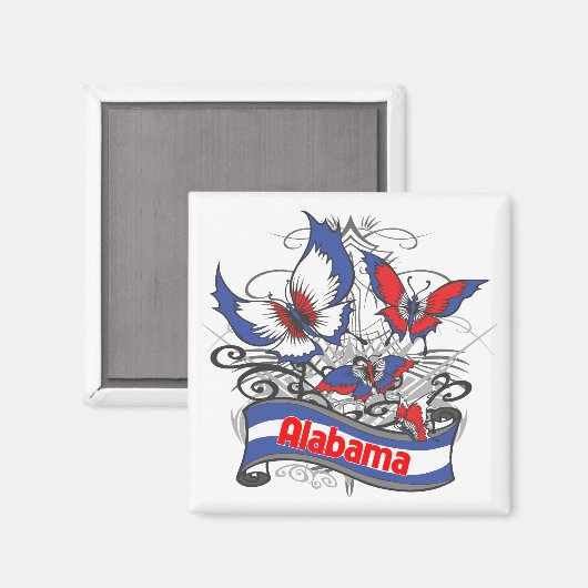 Alabama Patriotismus Butterfly Magnet (Vorderseite/Rückseite)