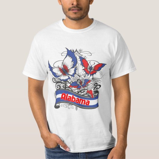 Alabama-Patriotismus-Schmetterling T-Shirt (Vorderseite)