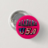 Alabama Picture und USA Flag Schriftart Button (Vorne & Hinten)