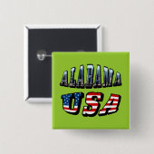 Alabama Picture und USA Flag Schriftart Button (Vorne & Hinten)