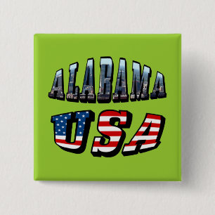 Alabama Picture und USA Flag Schriftart Button