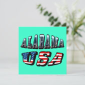 Alabama Picture und USA Flag Schriftart Einladung (Stehend Vorderseite)