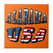 Alabama Picture und USA Flag Schriftart Fliese (Vorderseite)