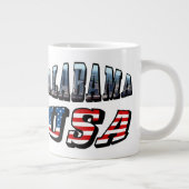 Alabama Picture und USA Flag Schriftart Jumbo-Tasse (Rechts)