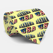 Alabama Picture und USA Flag Schriftart Krawatte (Gerollt)