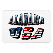 Alabama Picture und USA Flag Schriftart Magnet (Horizontal)
