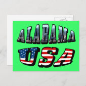 Alabama Picture und USA Flag Schriftart Postkarte (Vorne/Hinten)