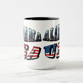 Alabama Picture und USA Flag Schriftart Tasse (Zentrum)