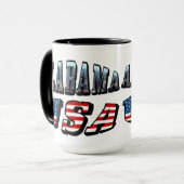 Alabama Picture und USA Flag Schriftart Tasse (Vorderseite Links)