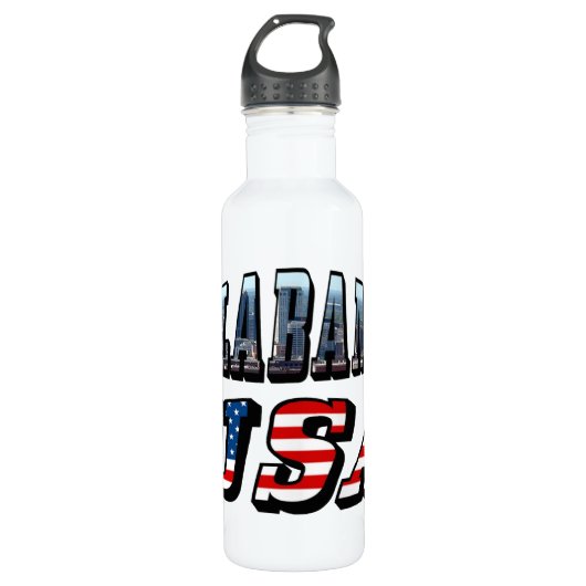 Alabama Picture und USA Flag Schriftart Trinkflasche (Vorderseite)
