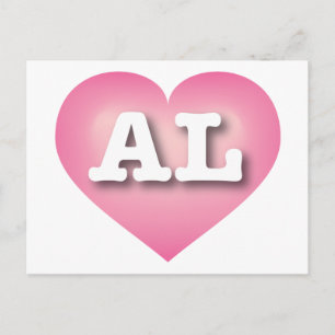Alabama Pink Fade Heart - I Liebe AL Postkarte