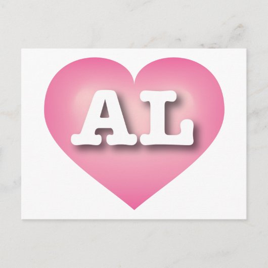 Alabama Pink Fade Heart - I Liebe AL Postkarte (Vorderseite)