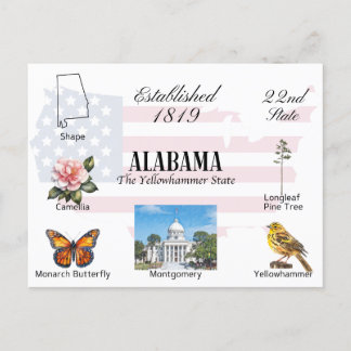 Alabama Postcard | Staat und Sehenswürdigkeiten Postkarte