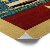 Alabama Poster Sailboat Vintage Travel (Ecke)