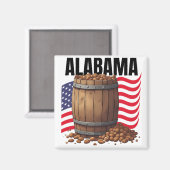 Alabama-Quadrat-Magnet Magnet (Vorderseite/Rückseite)