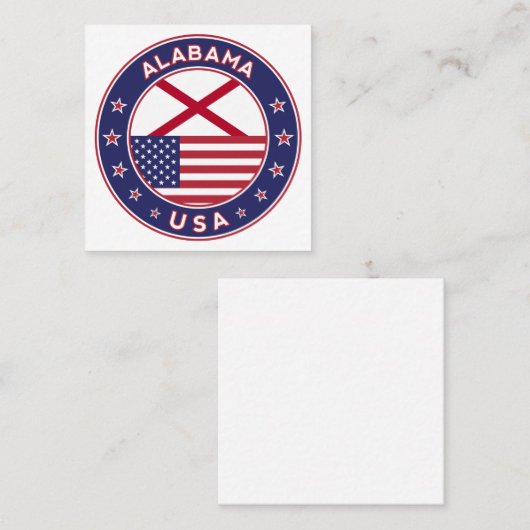 Alabama Quadratische Visitenkarte (Vorne/Hinten)
