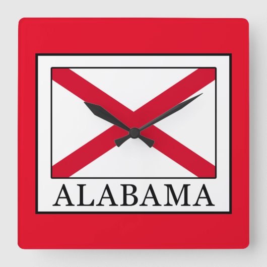 Alabama Quadratische Wanduhr (Vorderseite)