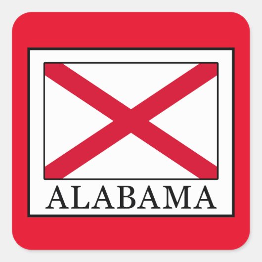 Alabama Quadratischer Aufkleber (Vorderseite)