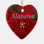 Alabama Red Poinsettia Herzdekoration Keramikornament (Rechts)