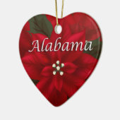 Alabama Red Poinsettia Herzdekoration Keramikornament (Links)
