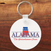 Alabama Red White & Blue Schlüsselanhänger (Vorderseite)