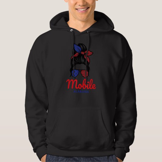 Alabama Retro Messy Bun Hoodie (Vorderseite)