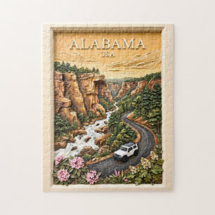 Alabama Roadtrip River Canyon Vintage Landschaft Puzzle