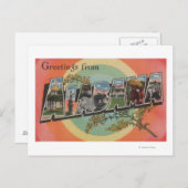 Alabama (Rot/Rosa) - Große Buchstabenszenen Postkarte (Vorne/Hinten)