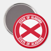 Alabama Round Emblem Magnet (Vorderseite/Rückseite)