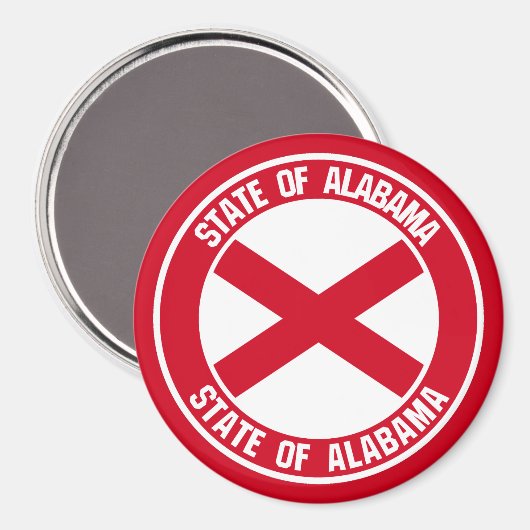 Alabama Round Emblem Magnet (Vorderseite/Rückseite)
