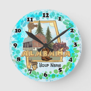 Alabama Runde Wanduhr