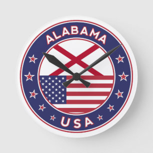 Alabama Runde Wanduhr