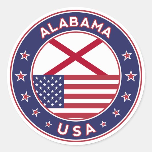 Alabama Runder Aufkleber (Vorderseite)