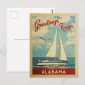 Alabama Sailboat Vintage Travel Postkarte (Vorne/Hinten)