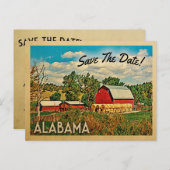 Alabama Save the Date Bauernhof Rustikal Ankündigungspostkarte (Vorne/Hinten)