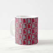 Alabama-Schachbrettmuster in Rot und Grau Kaffeetasse (Vorderseite Links)