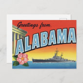 Alabama-Schlachtschiff und Kapitol Postkarte (Vorne/Hinten)