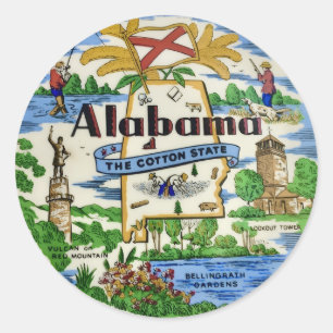 Alabama-Sehenswürdigkeiten  Runder Aufkleber