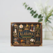 Alabama Shadow Box 3D Figurine Staat Postkarte (Stehend Vorderseite)