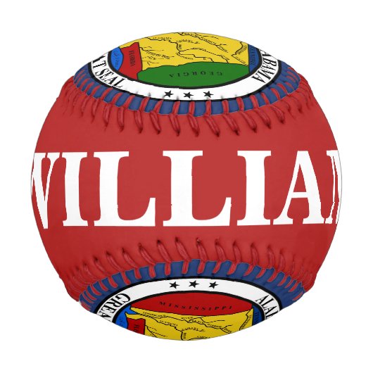 Alabama Siegel mit benutzerdefinierbarem Namen und Baseball (Rückseite)